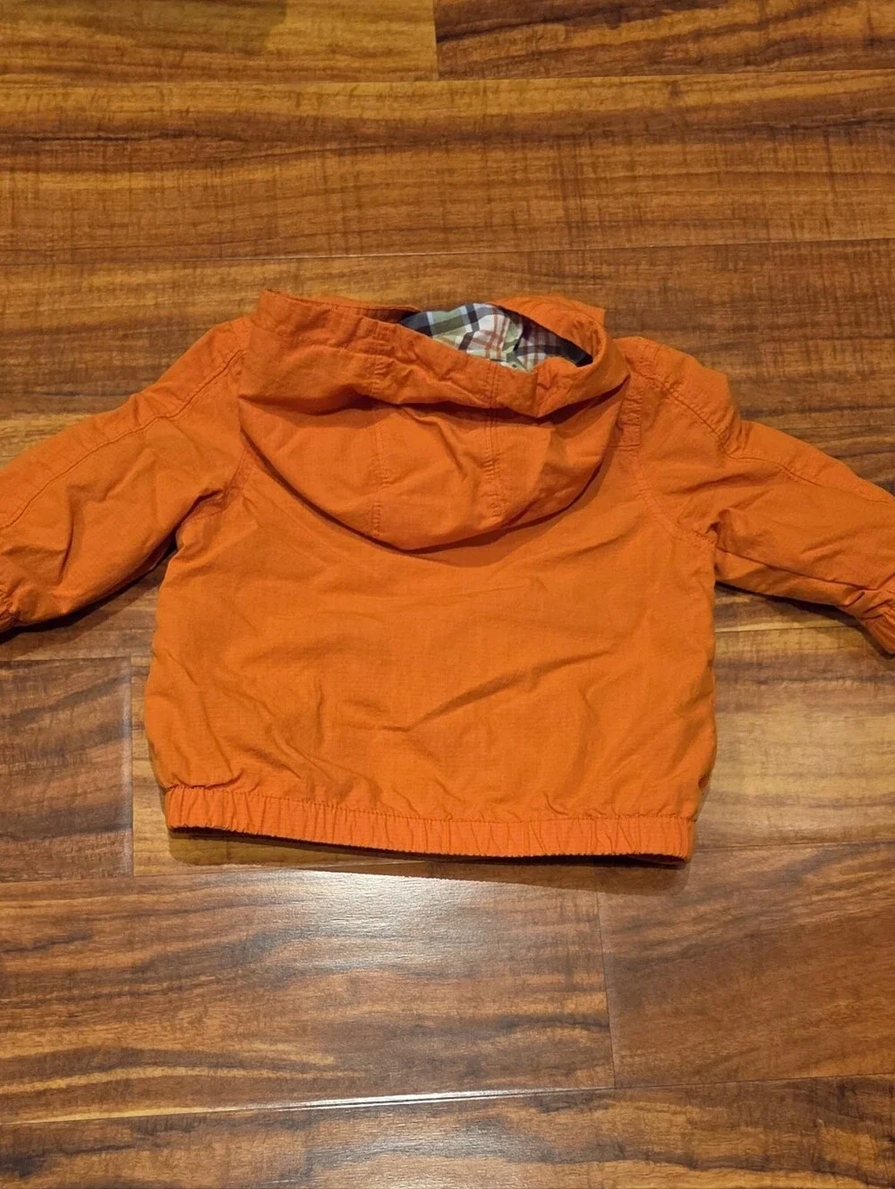 Gymboree EUC 12-24 Months Orange/Brown Hooded Windbreaker Jacket